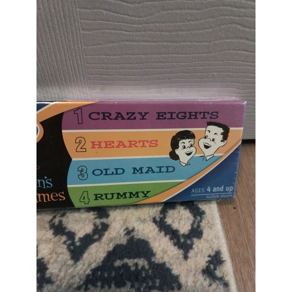 Thinkfun 4 Pk Children's Card Games  Old Maid Hearts Crazy 8s Animal Rummy New